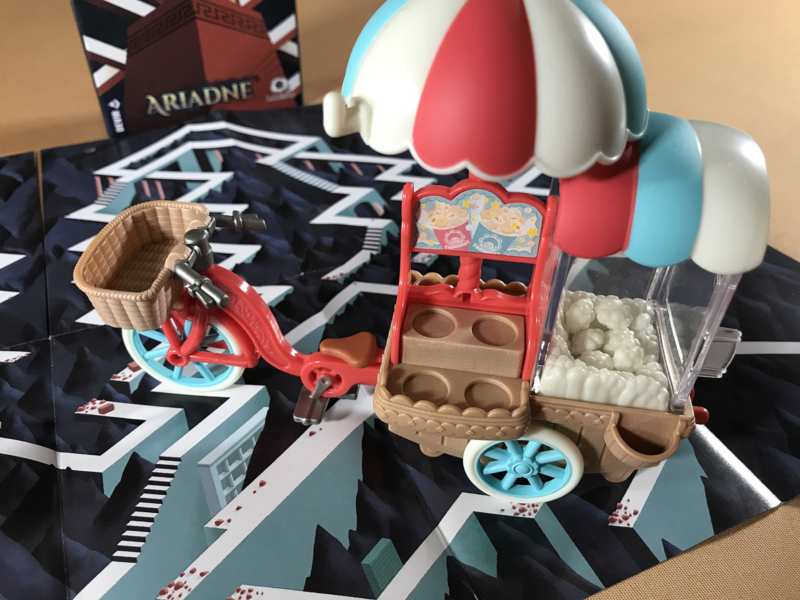 Mazescape: Ariadne the Popcorn Tricycle Fits A Slightly Different Maze Tracker with the Popcorn Tricycle in Mazescape: Ariadne