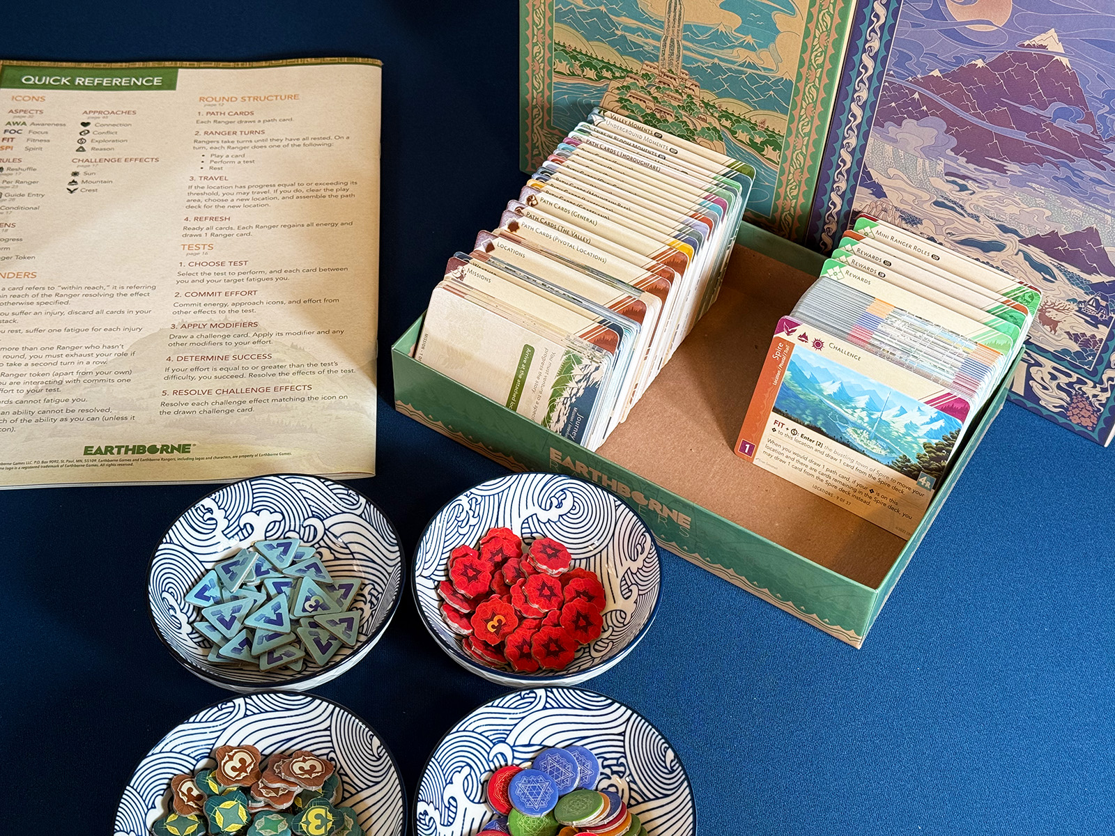 Earthborne Rangers Keeping the Cards Nearby Using a Small Expansion Box to Keep the Necessary Cards Close in Earthborne Rangers