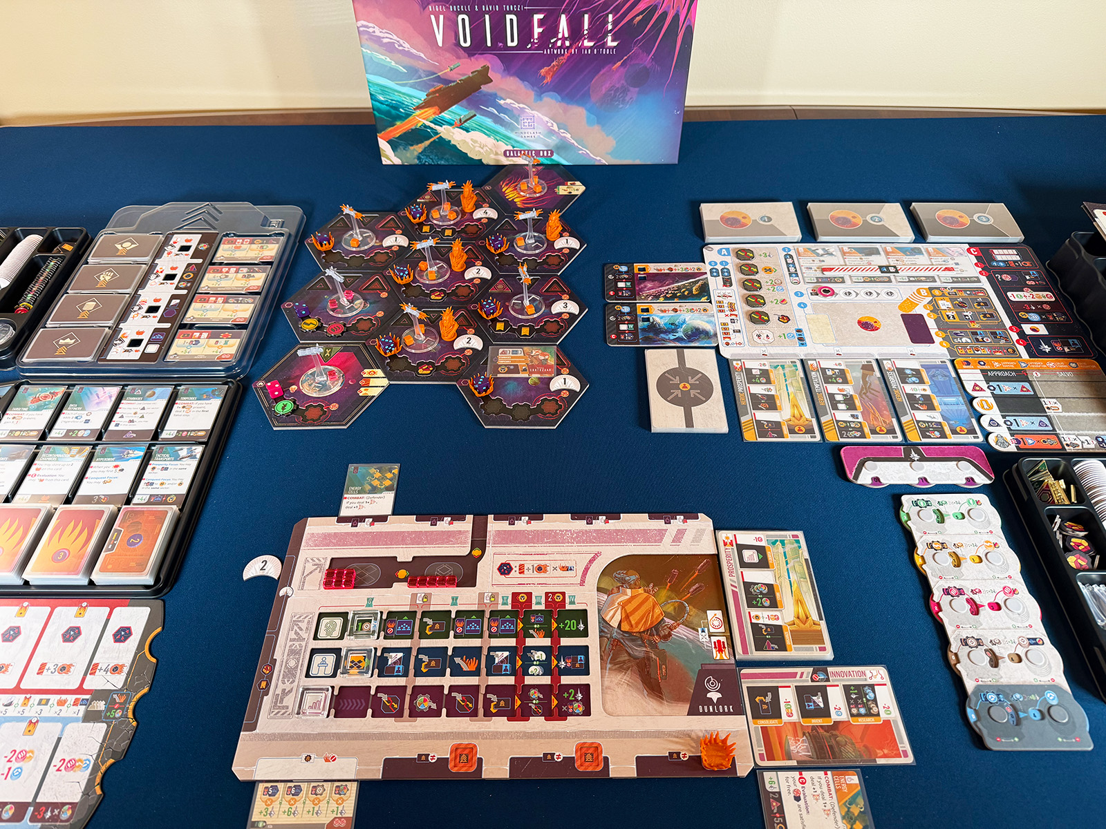 Voidfall Complete Play Area for the Solo Mode Getting Everything Prepared to Enjoy the First Full Solo Game of Voidfall