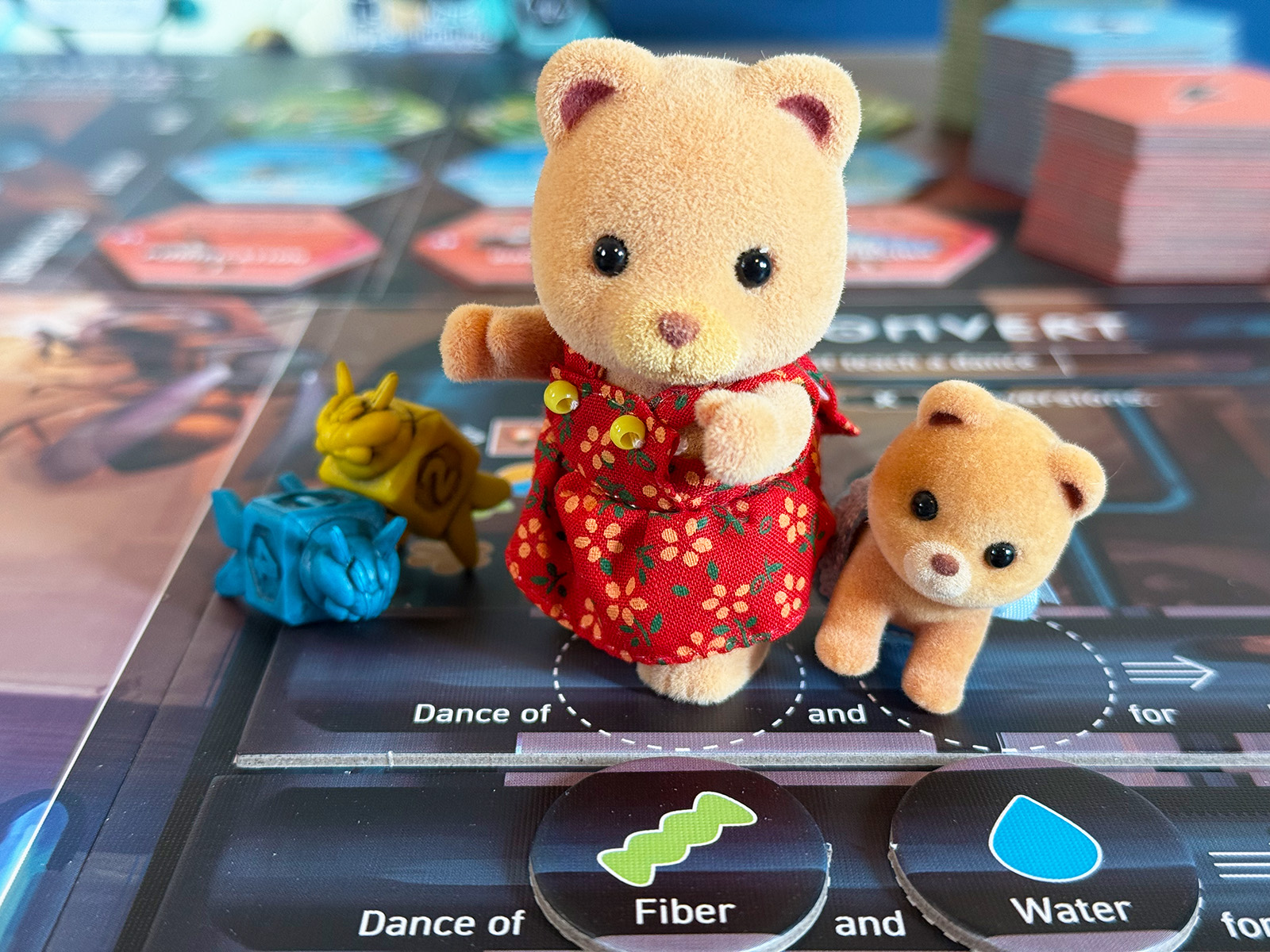 Apiary the Dance of Fiber and Water with Bears Teaching an Important Dance with Calico Critter Bears in Apiary