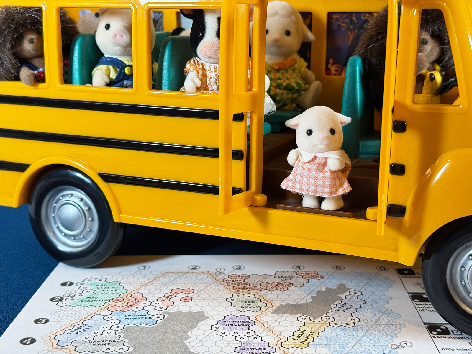 Hank's Haunted Hayride All Aboard the Calico Critters Bus Heading Out on a Spooky Adventure with the Calico Critters Bus in Hank's Haunted Hayride