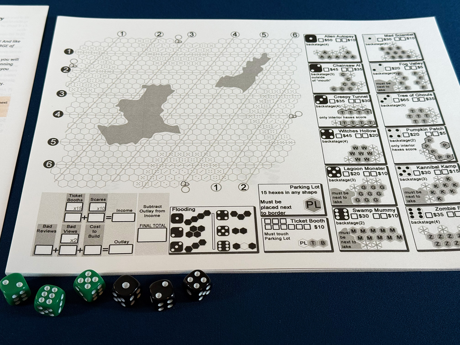 Hank's Haunted Hayride Printed Map to Fill In A Straightforward Set of Rules for a Free Roll-and-Write in Hank's Haunted Hayride
